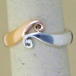 R249a Rose gold and Silver Koru Band